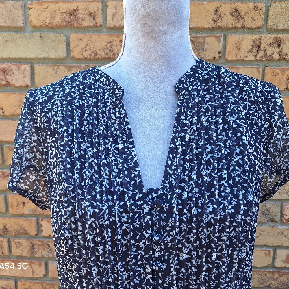 MSK Navy Blue Floral Midi Dress
